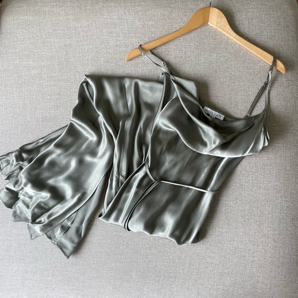 Shona Joy LA LUNE BIAS COWL MAXI DRESS - SAGE - Picture 4 of 5